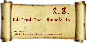 Körmöczi Borbála névjegykártya