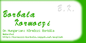 borbala kormoczi business card